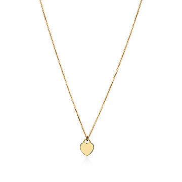 Tiffany & Co. 18K Yellow Gold 16mm ELSA PERETTI™ Open Heart Pendant Gold  Necklace - The Attic Place